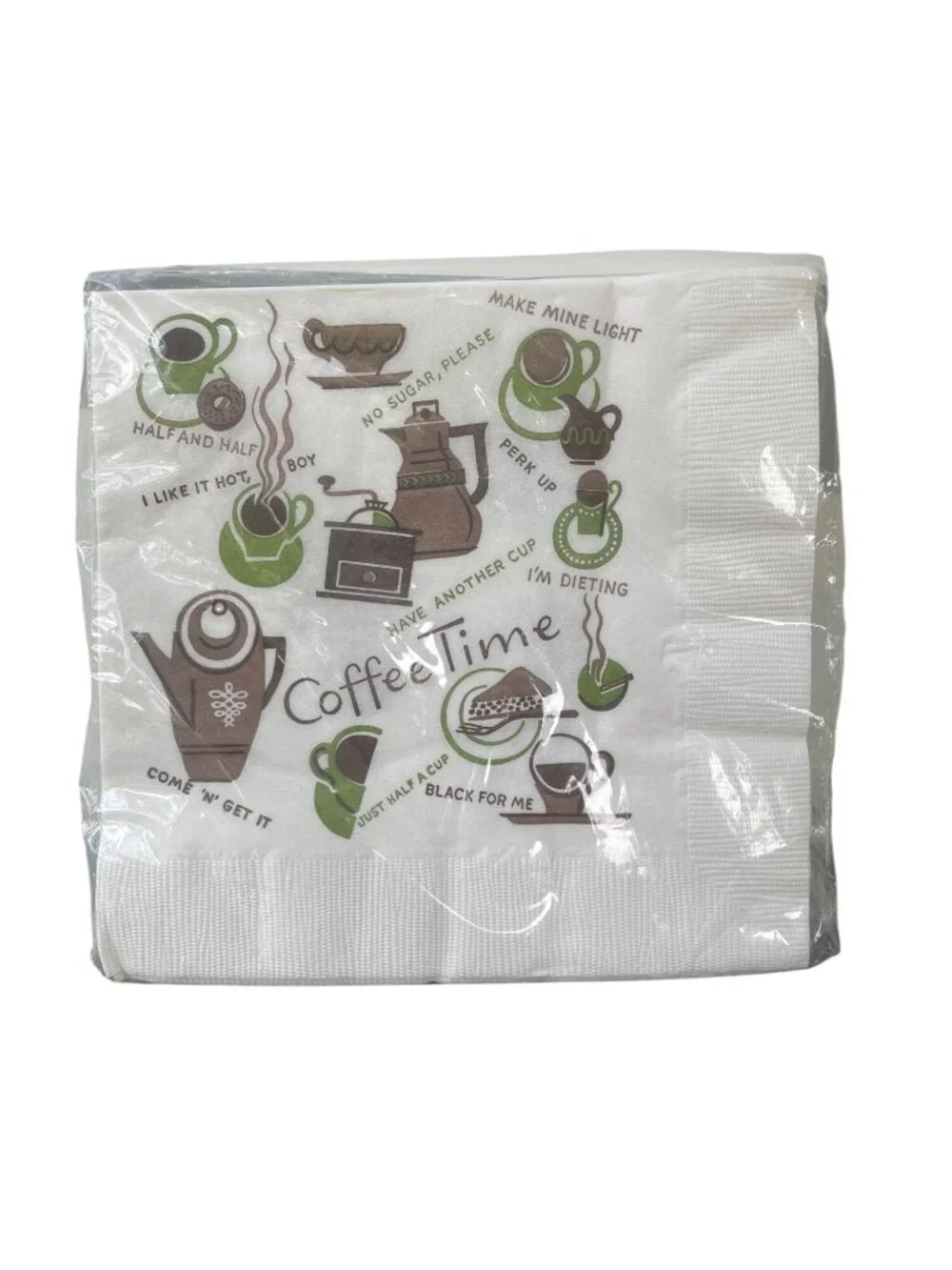 Vintage 15 Rust Craft Browne Luncheon Napkins Coffee Time 13.5